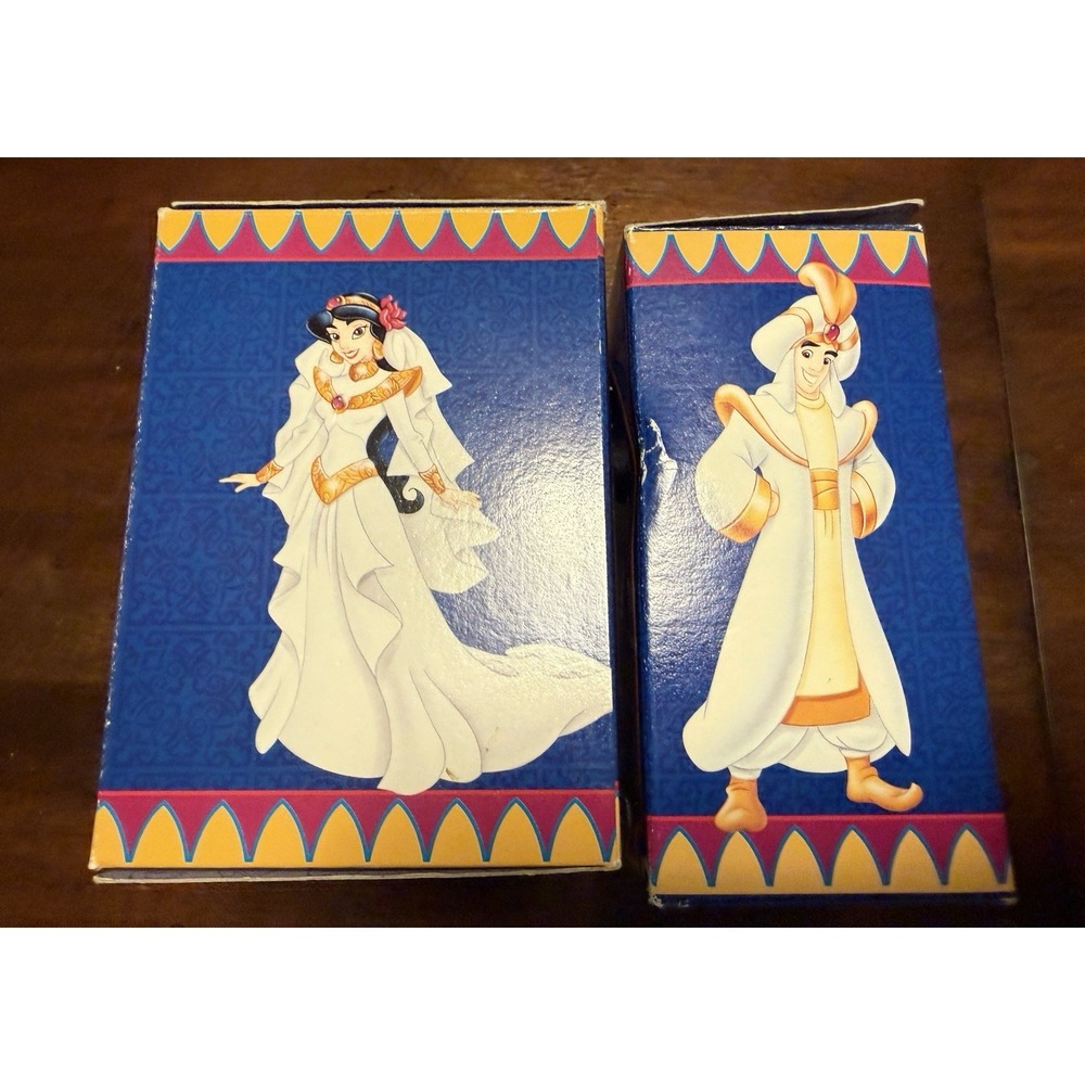(2) Disney Grolier Collectible Christmas Magic Aladdin Jasmine Ornaments Vtg - Picture 6 of 6